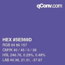 Color code: HEX #5E569D | qconv.com