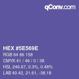 Código de color: HEX #5E569E | qconv.com