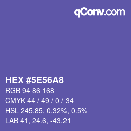 Farbcode: HEX #5E56A8 | qconv.com