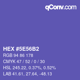 Farbcode: HEX #5E56B2 | qconv.com