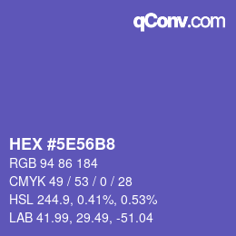 カラーコード: HEX #5E56B8 | qconv.com