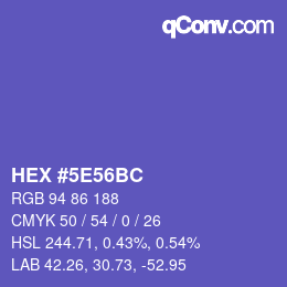 Color code: HEX #5E56BC | qconv.com
