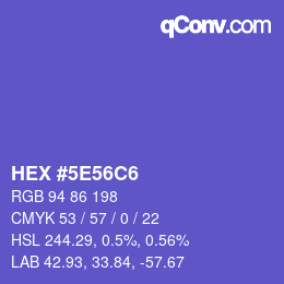 カラーコード: HEX #5E56C6 | qconv.com