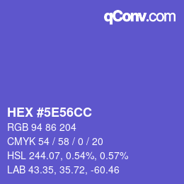 Color code: HEX #5E56CC | qconv.com