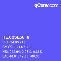 Color code: HEX #5E56F9 | qconv.com
