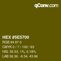 Color code: HEX #5E5700 | qconv.com