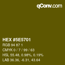 Farbcode: HEX #5E5701 | qconv.com