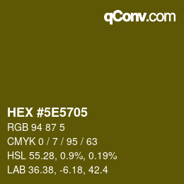 Color code: HEX #5E5705 | qconv.com