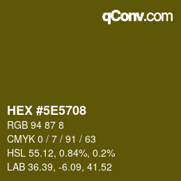 Color code: HEX #5E5708 | qconv.com