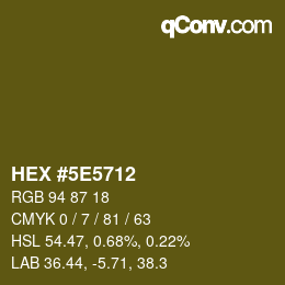 Color code: HEX #5E5712 | qconv.com