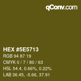 Color code: HEX #5E5713 | qconv.com