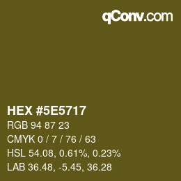 Color code: HEX #5E5717 | qconv.com