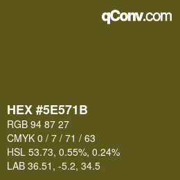 Color code: HEX #5E571B | qconv.com