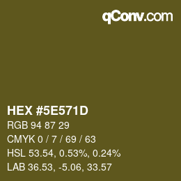 Color code: HEX #5E571D | qconv.com