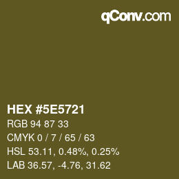 Color code: HEX #5E5721 | qconv.com