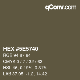 Color code: HEX #5E5740 | qconv.com