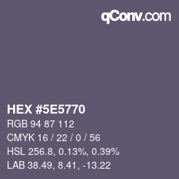 Color code: HEX #5E5770 | qconv.com