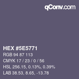 Color code: HEX #5E5771 | qconv.com
