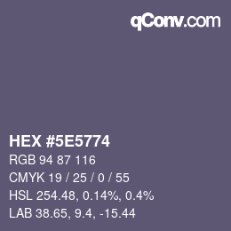 Color code: HEX #5E5774 | qconv.com