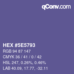 Color code: HEX #5E5793 | qconv.com