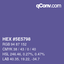 Color code: HEX #5E5798 | qconv.com