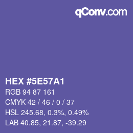 Color code: HEX #5E57A1 | qconv.com