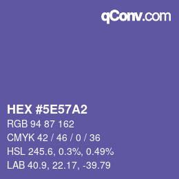 カラーコード: HEX #5E57A2 | qconv.com