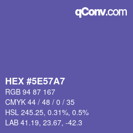 Color code: HEX #5E57A7 | qconv.com