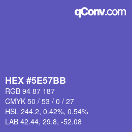 カラーコード: HEX #5E57BB | qconv.com