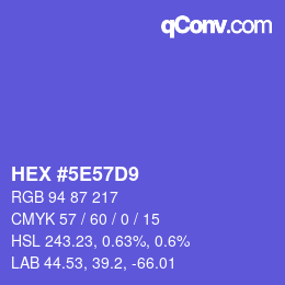 カラーコード: HEX #5E57D9 | qconv.com