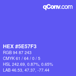 Color code: HEX #5E57F3 | qconv.com