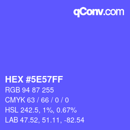 カラーコード: HEX #5E57FF | qconv.com