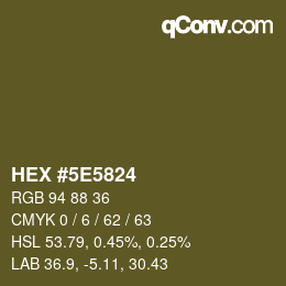 Color code: HEX #5E5824 | qconv.com