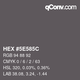 Color code: HEX #5E585C | qconv.com