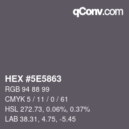 Color code: HEX #5E5863 | qconv.com