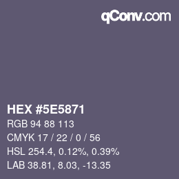 Color code: HEX #5E5871 | qconv.com