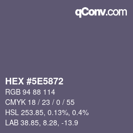 Color code: HEX #5E5872 | qconv.com
