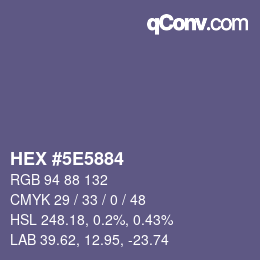 Color code: HEX #5E5884 | qconv.com