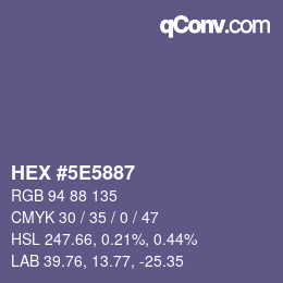 Color code: HEX #5E5887 | qconv.com