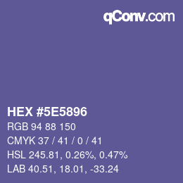 Color code: HEX #5E5896 | qconv.com