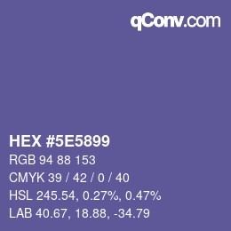 Color code: HEX #5E5899 | qconv.com