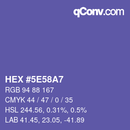 Color code: HEX #5E58A7 | qconv.com