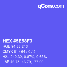 Color code: HEX #5E58F3 | qconv.com