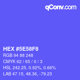カラーコード: HEX #5E58F8 | qconv.com