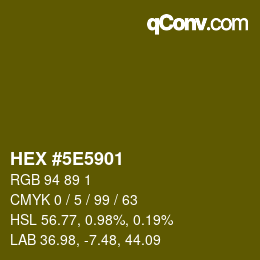 Color code: HEX #5E5901 | qconv.com