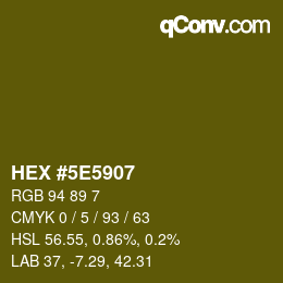 Color code: HEX #5E5907 | qconv.com