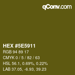 Color code: HEX #5E5911 | qconv.com