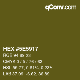 Color code: HEX #5E5917 | qconv.com