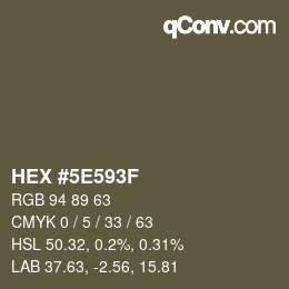 Color code: HEX #5E593F | qconv.com