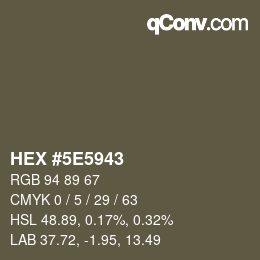 Color code: HEX #5E5943 | qconv.com